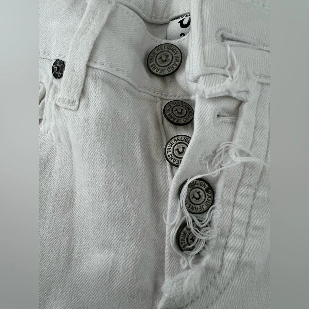 True Religion Jennie Row White Button Fly Jeans – Size 24 - Picture 7 of 11
